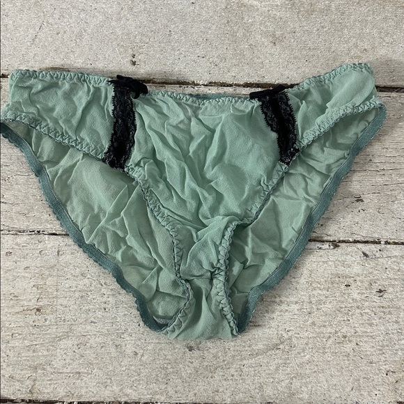 Vintage Victoria's Secret Milkmaid Set Babydoll Medium Sheer Blue Black - Picture 7 of 7